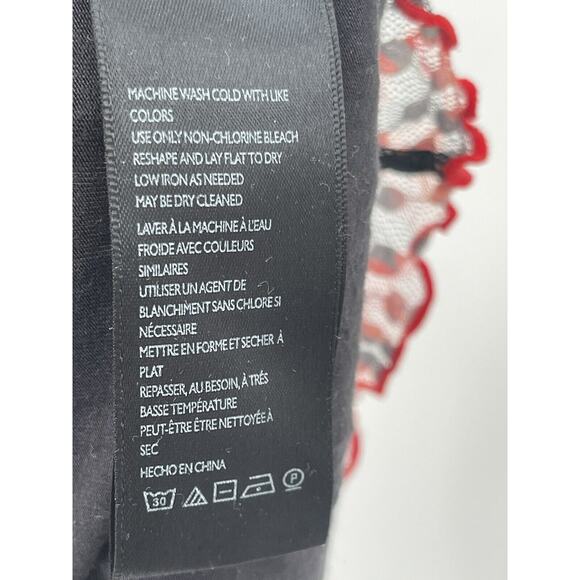 Urban Outfitters Fifi Dress Floral Print Lace Mini Red Black Size Medium - Picture 11 of 12